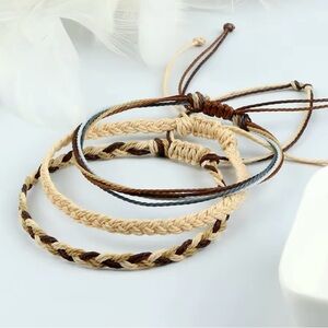 3Pcs/set Multi Color Boho Rope String Bracelet